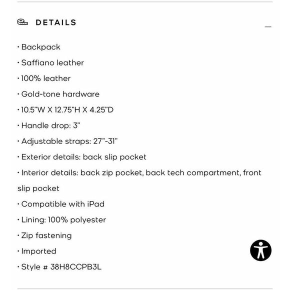 MICHAEL KORS Cindy Large Saffiano Leather Backpack Black - Picture 13 of 13